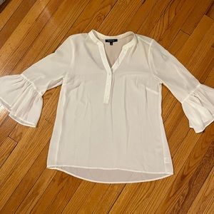White bell sleeve blouse - size medium